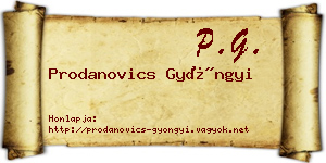 Prodanovics Gyöngyi névjegykártya